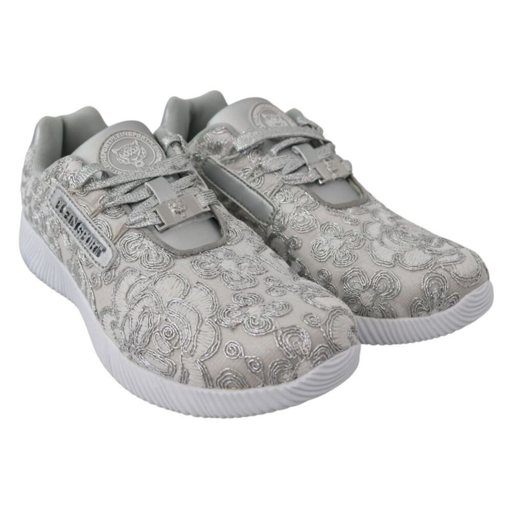 Plein Sport Silver Polyester Runner Joice Sneakers Women's Shoes